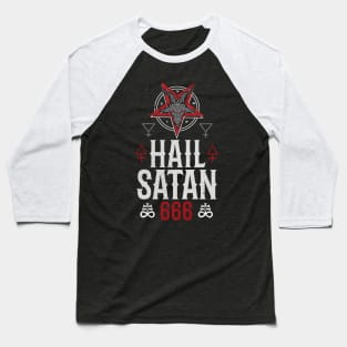 Hail Satan I Satanic 666 Occult I Death Black Metal design Baseball T-Shirt